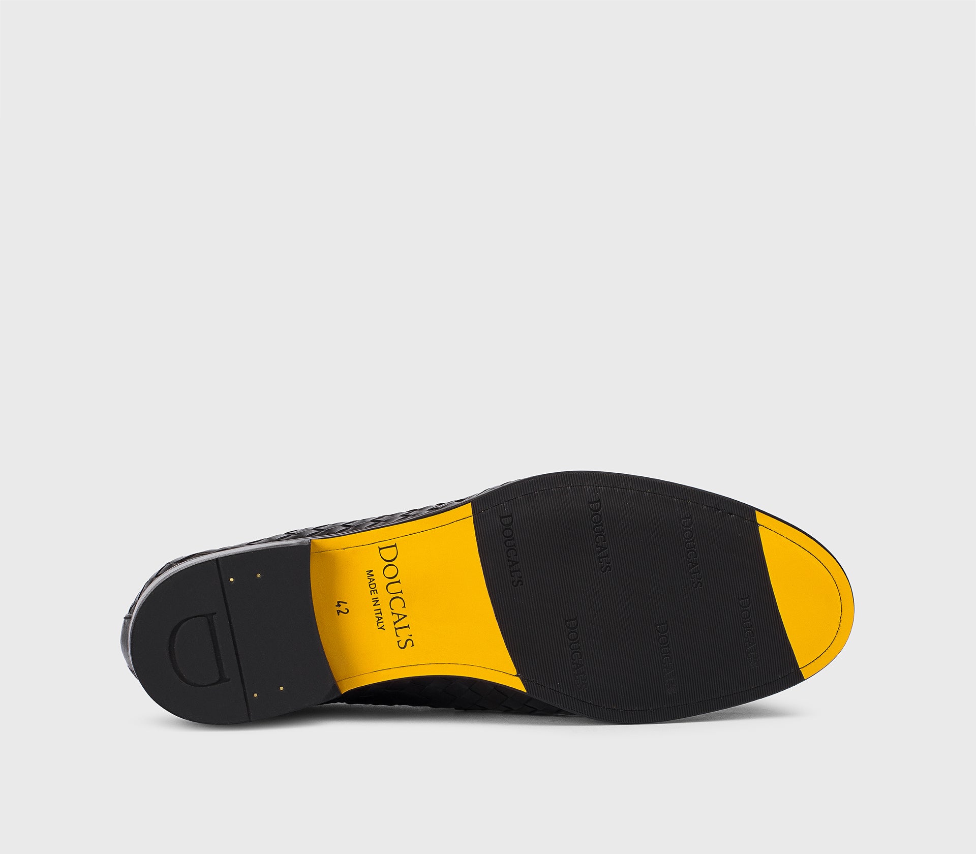 Blue woven leather loafer