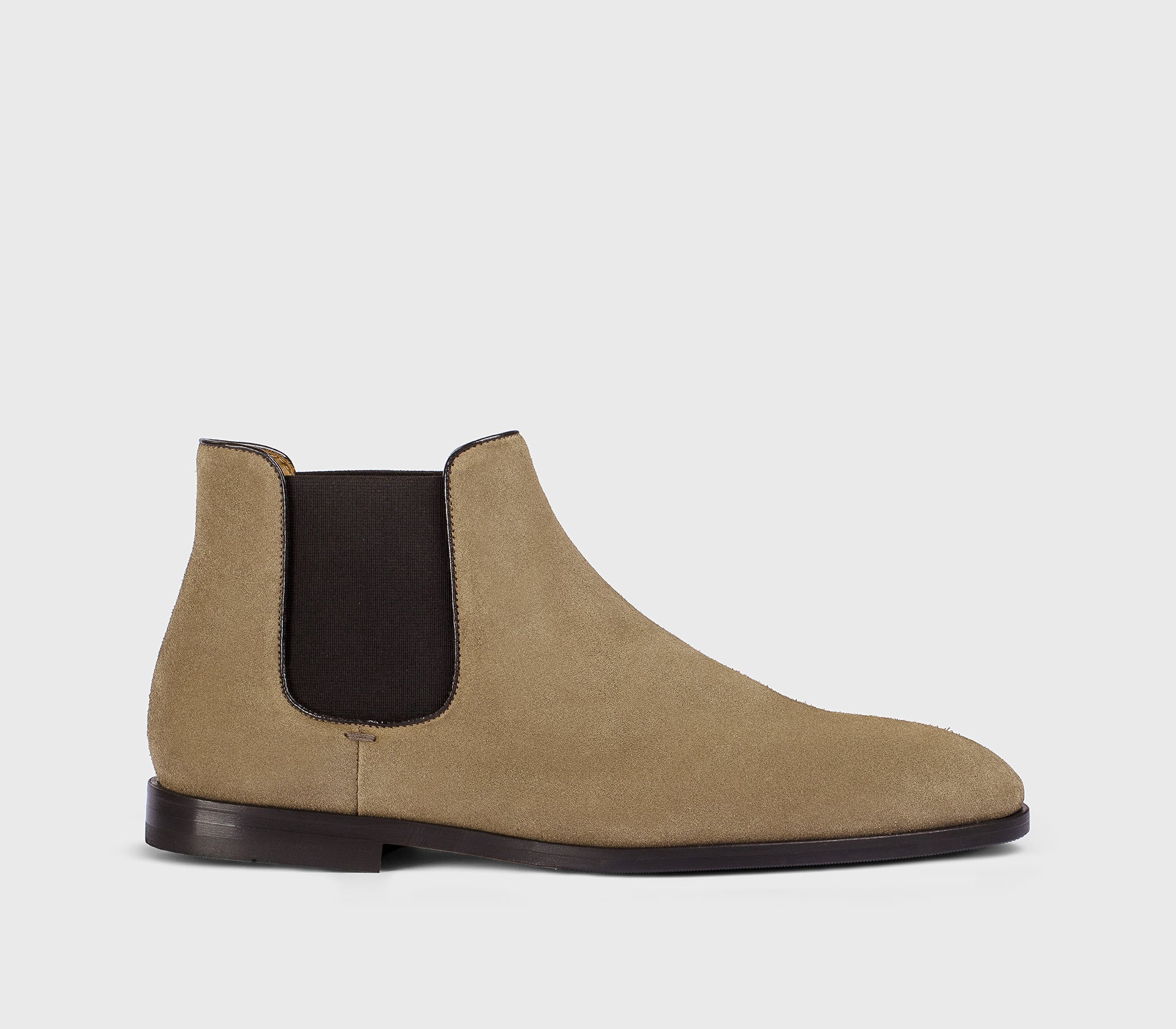 Cocoa-coloured suede ankle boot
