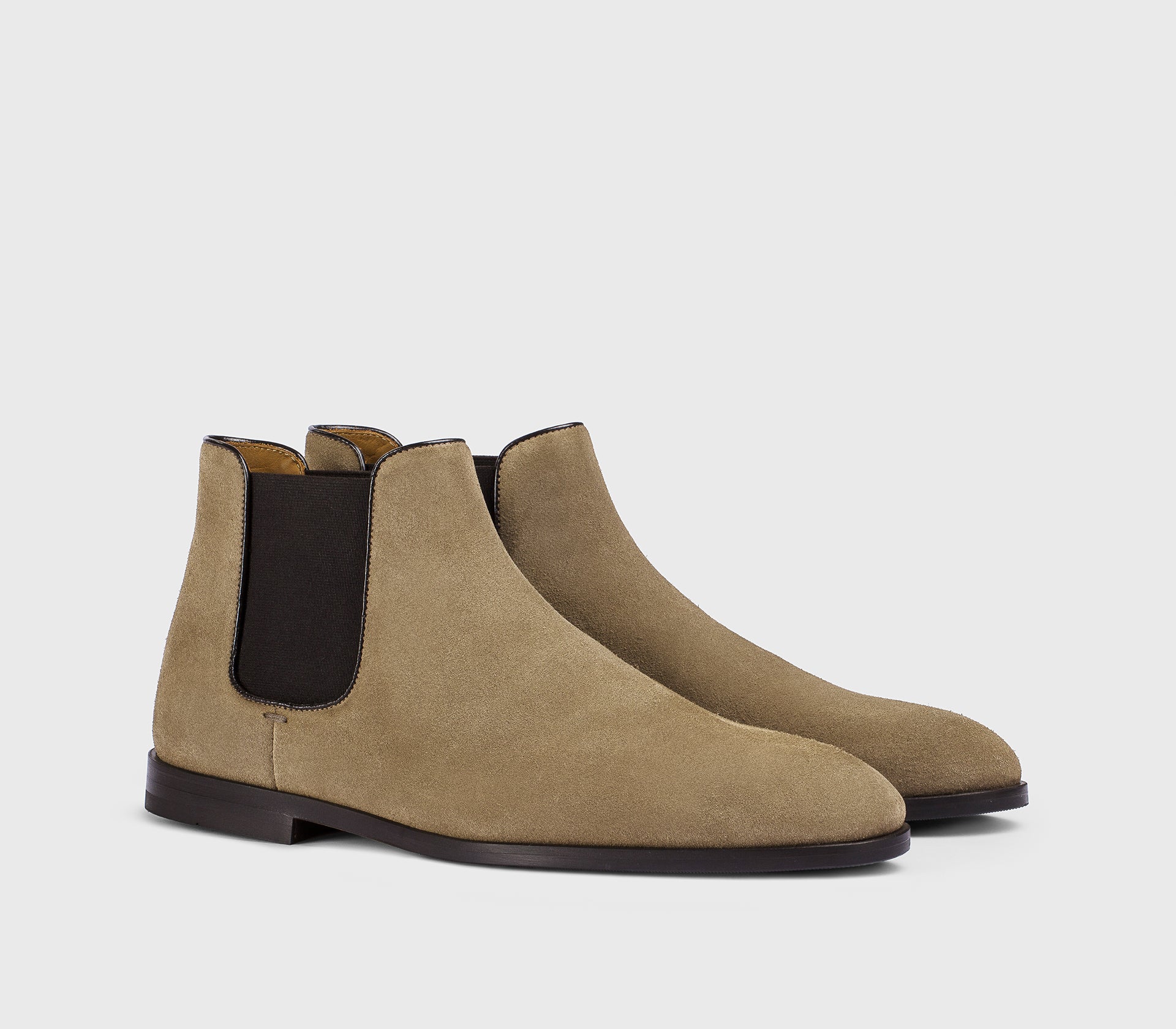 Cocoa-coloured suede ankle boot