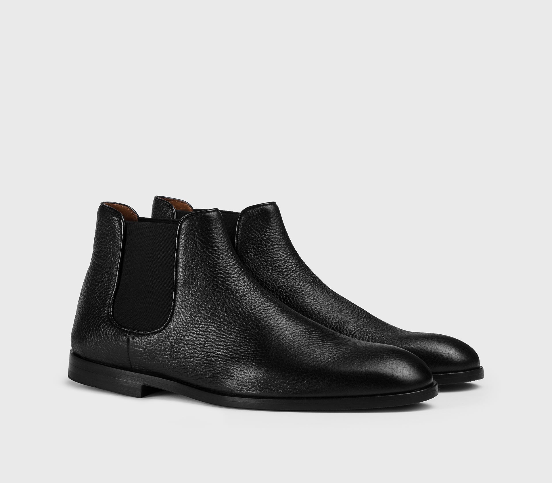 Black deerskin ankle boot