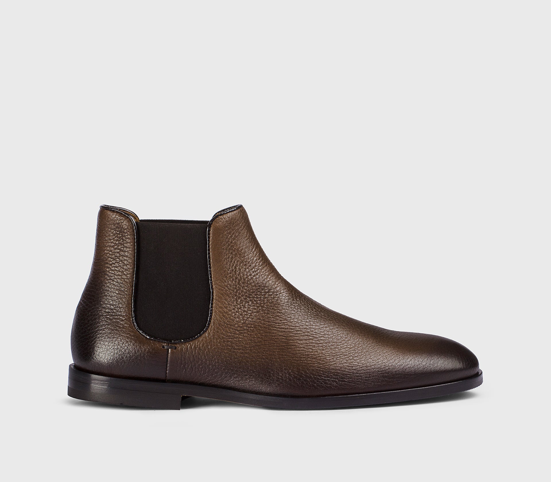 Brown deerskin ankle boot