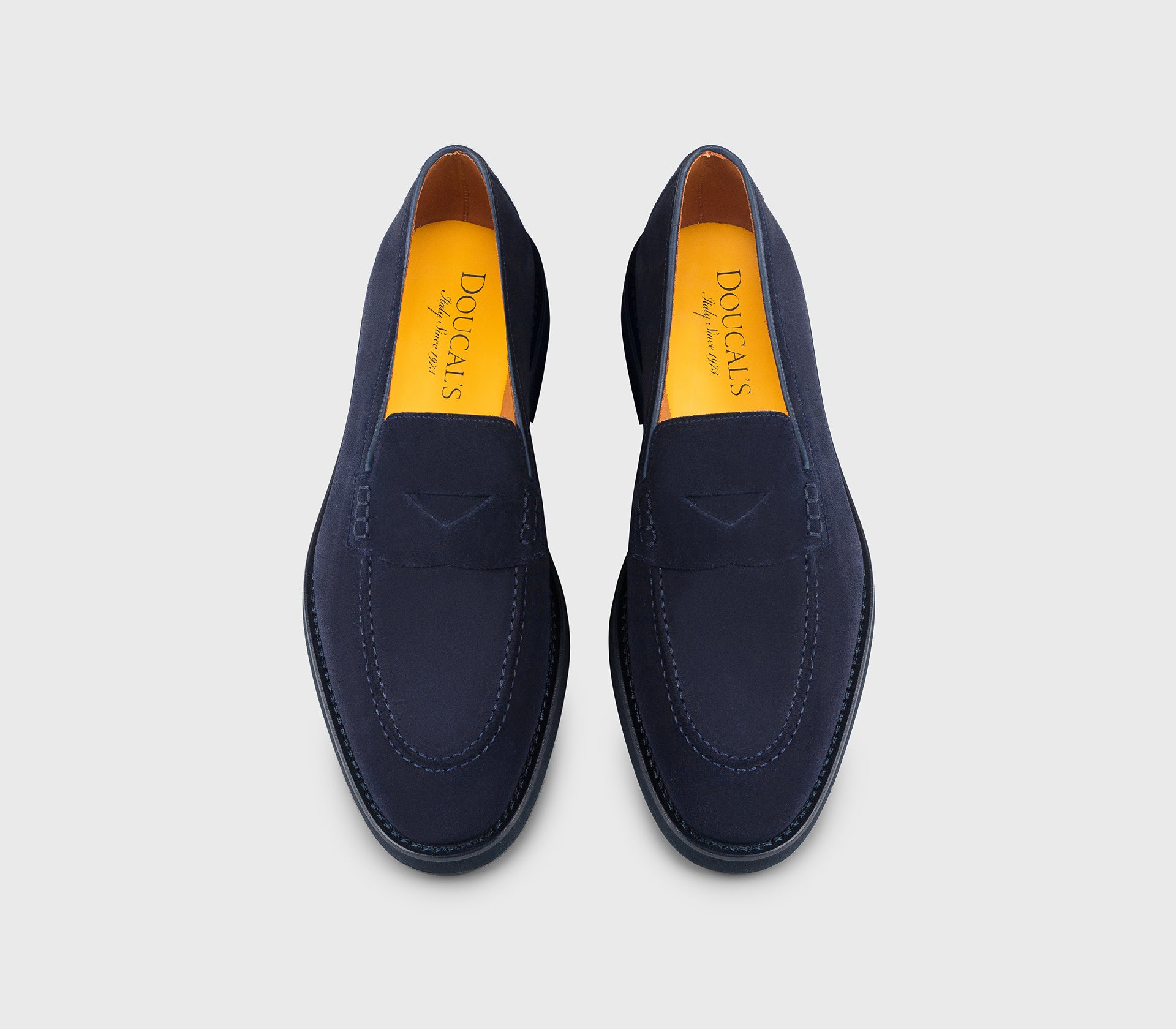 Mocassin en daim bleu