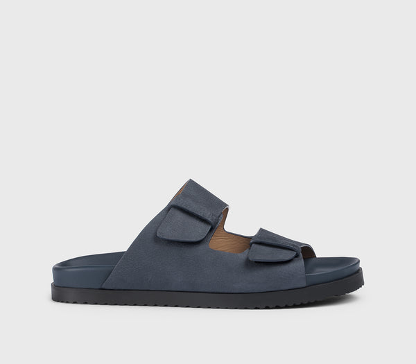 Men's leather sandal | blue - Doucal's Men's leather sandal | blue - Doucal's