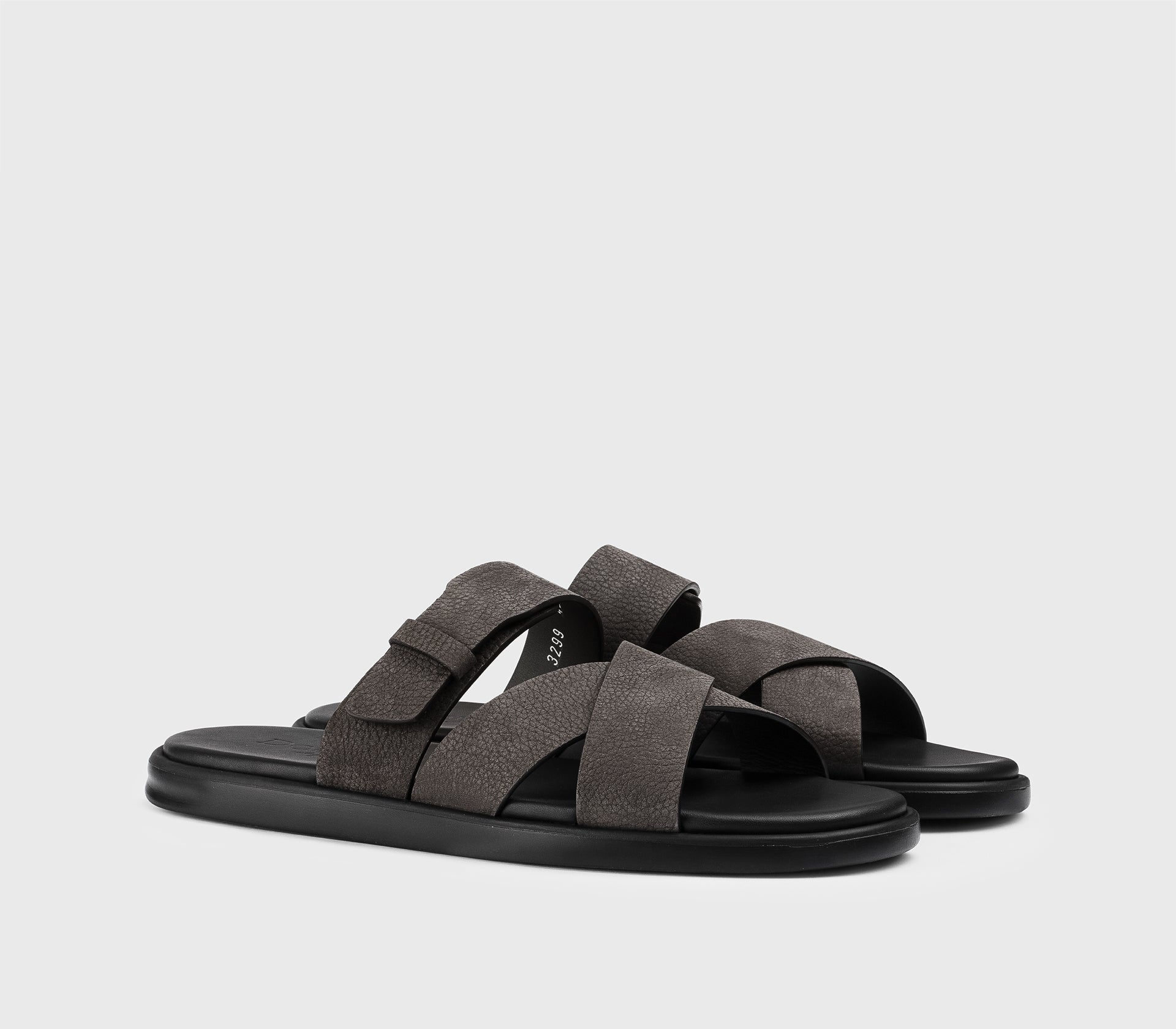 DU3299MYKOUF249NN06 - Sandalo multifascia in pelle grigio scuro