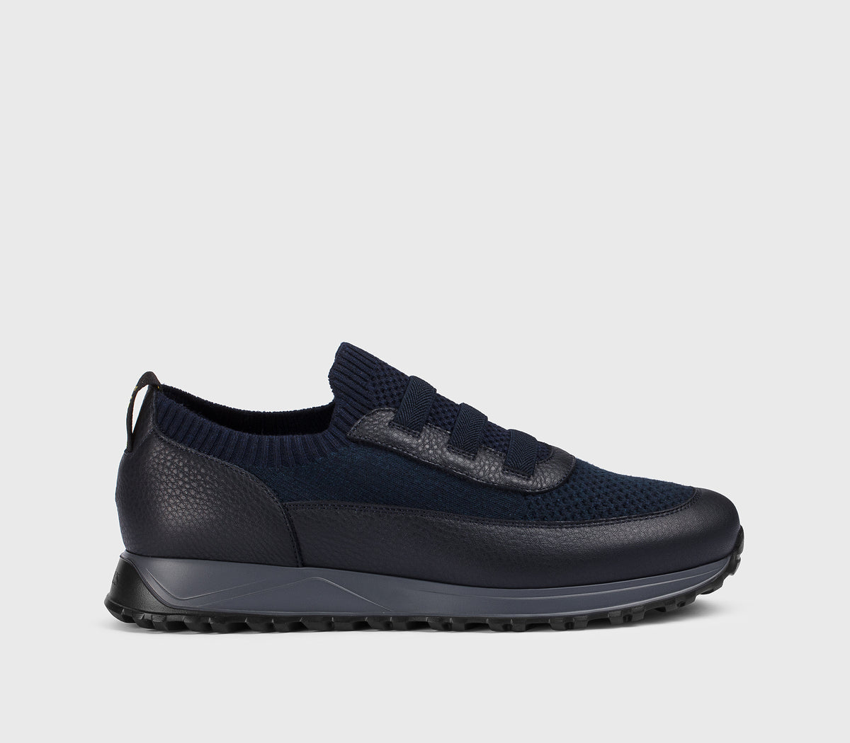 DU3318SYDNPX783RB32 - Sneaker in pelle e merinos blu e nera