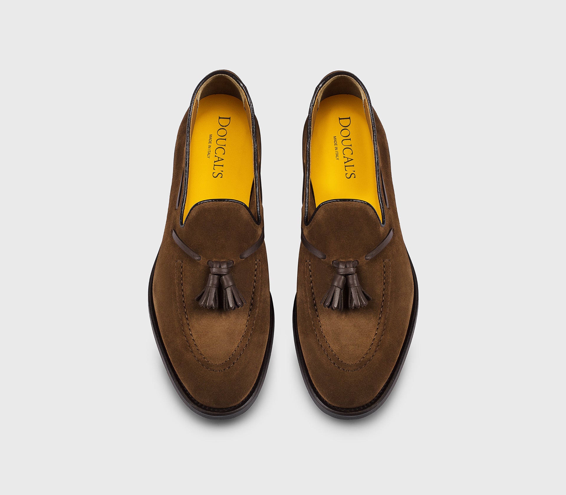 Mocassin à glands en daim marron tabac