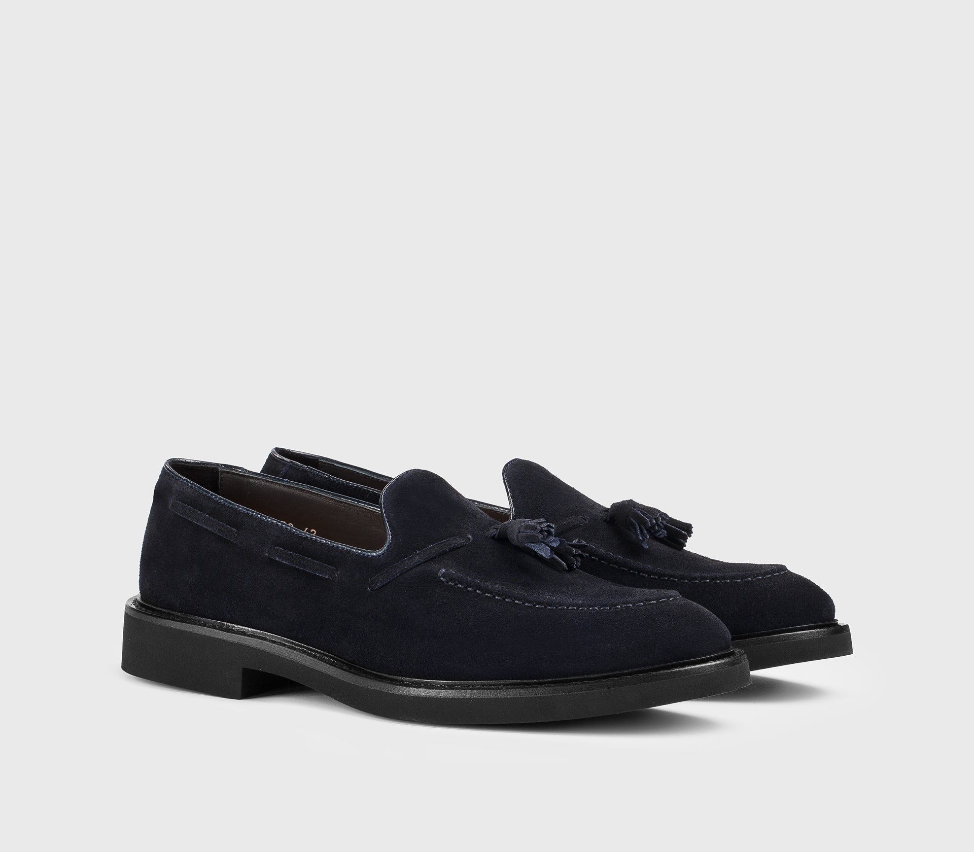DU3339VEROUF009NB00 - Mocassino con nappine in suede blu