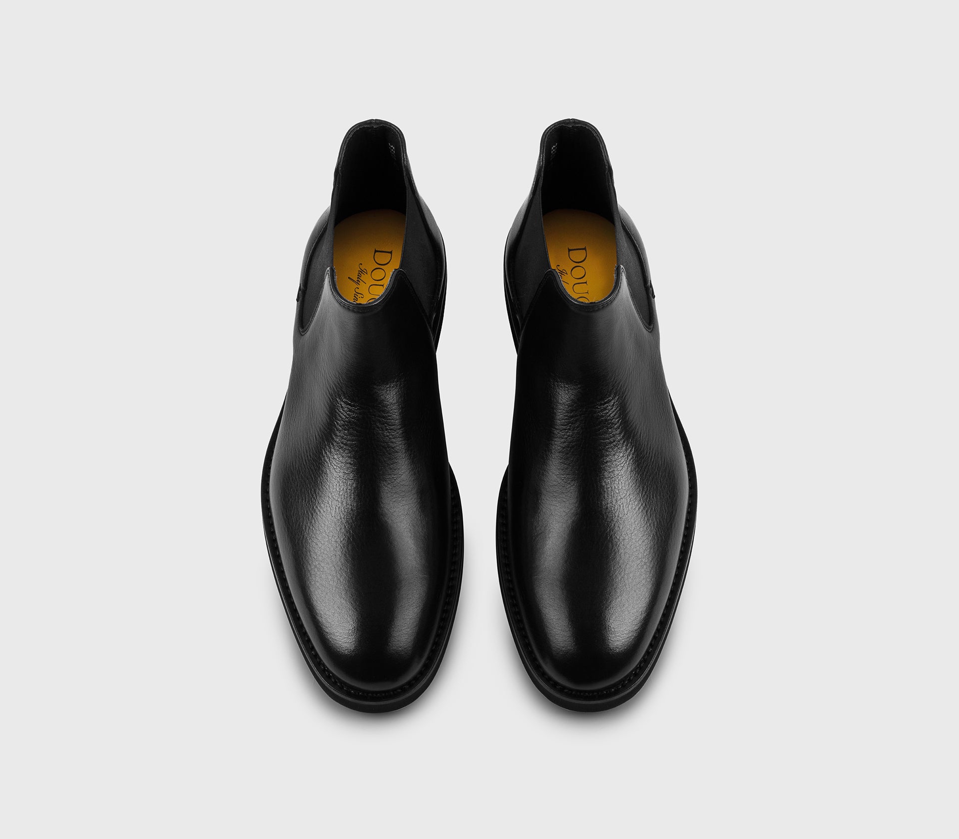 Black leather ankle boot