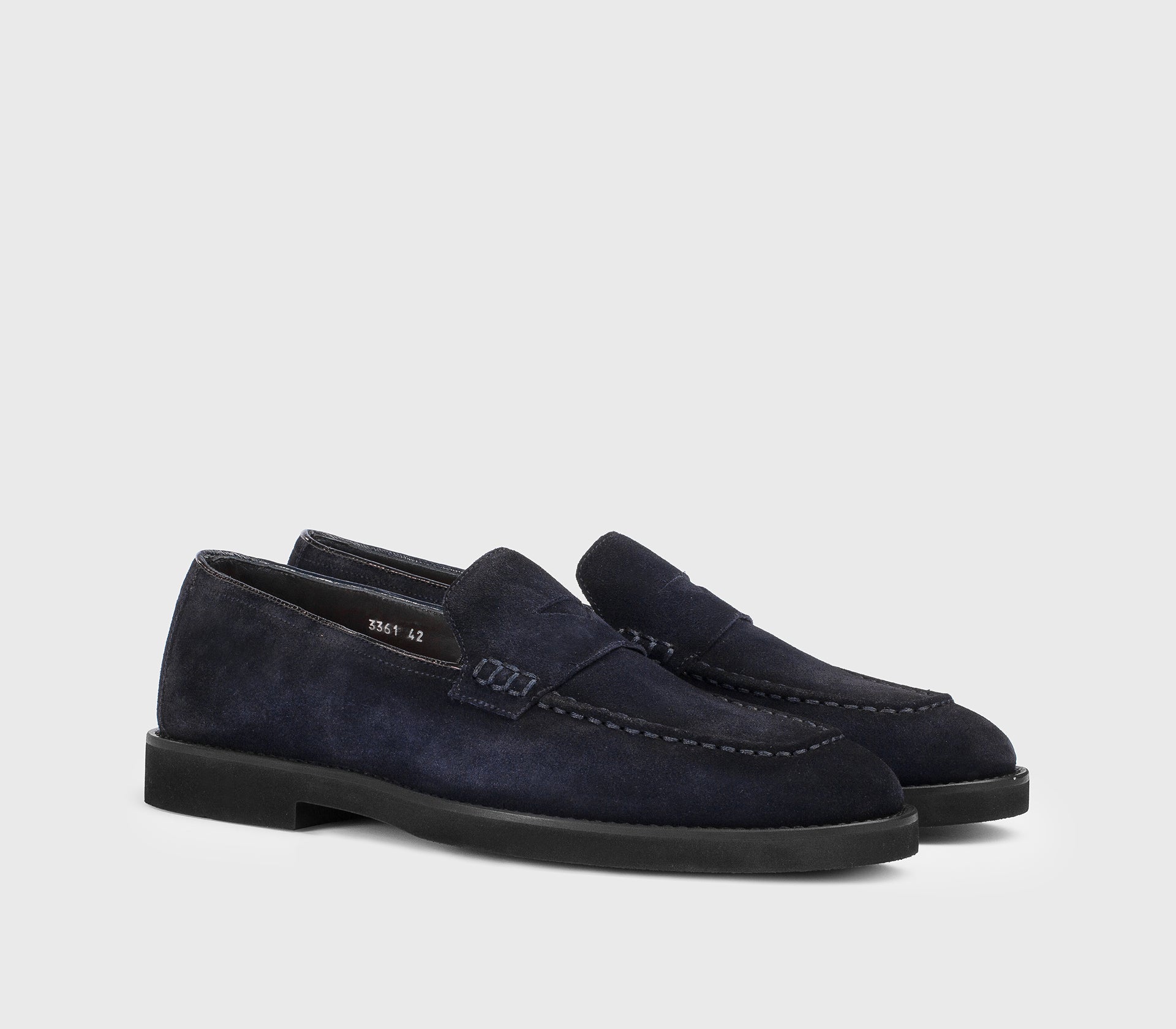 Blue suede loafer