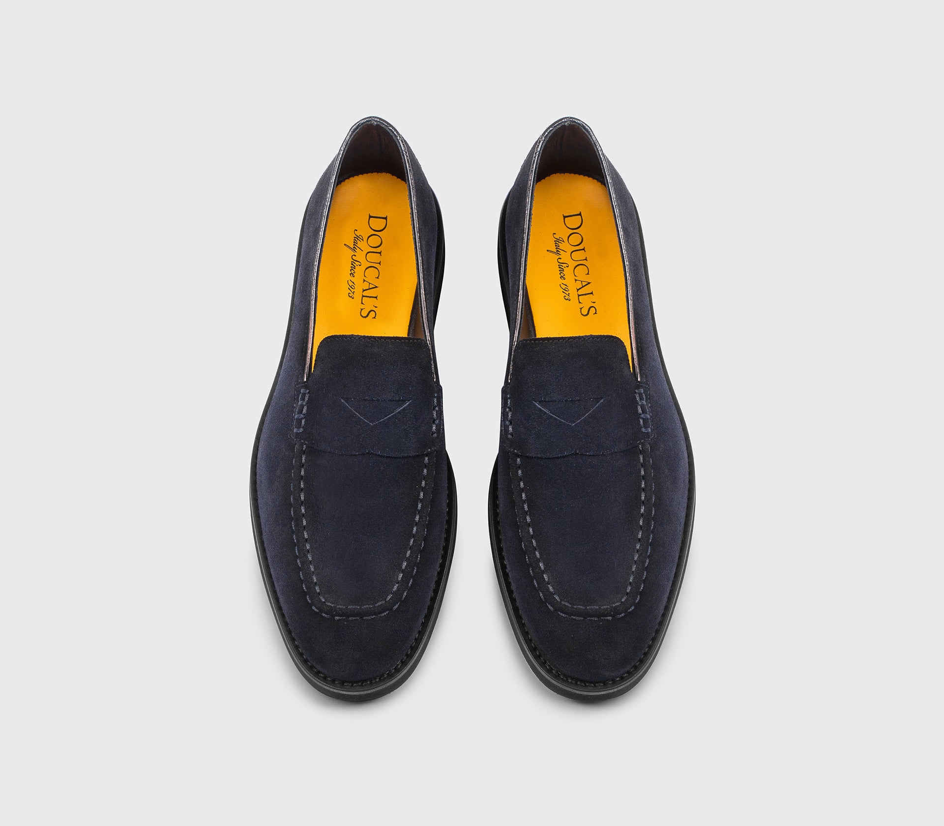 Blue suede loafer