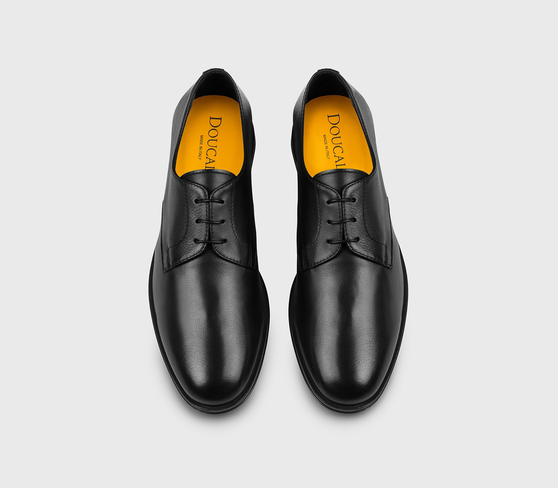 Black leather lace-up