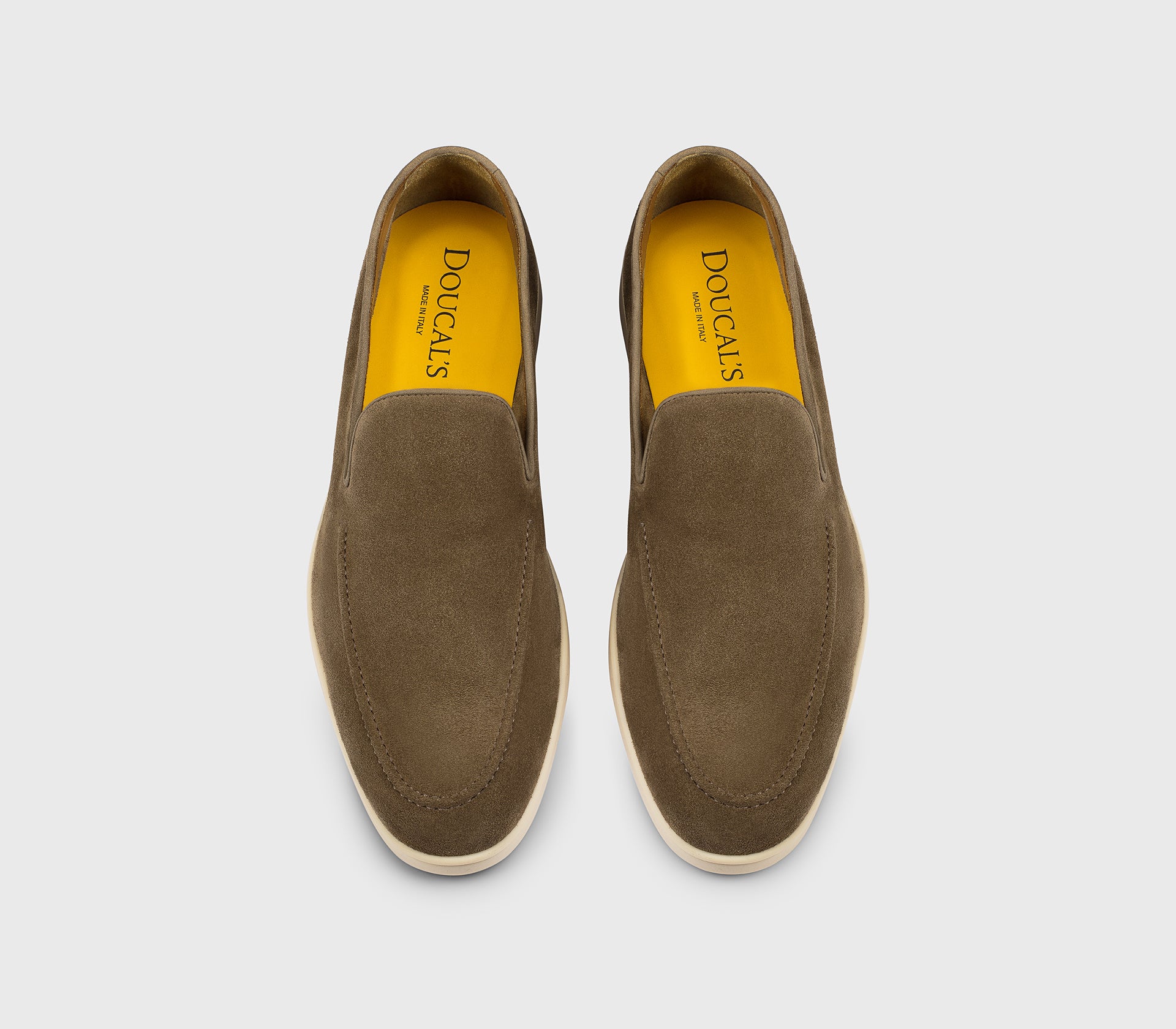 Cocoa-coloured suede loafer