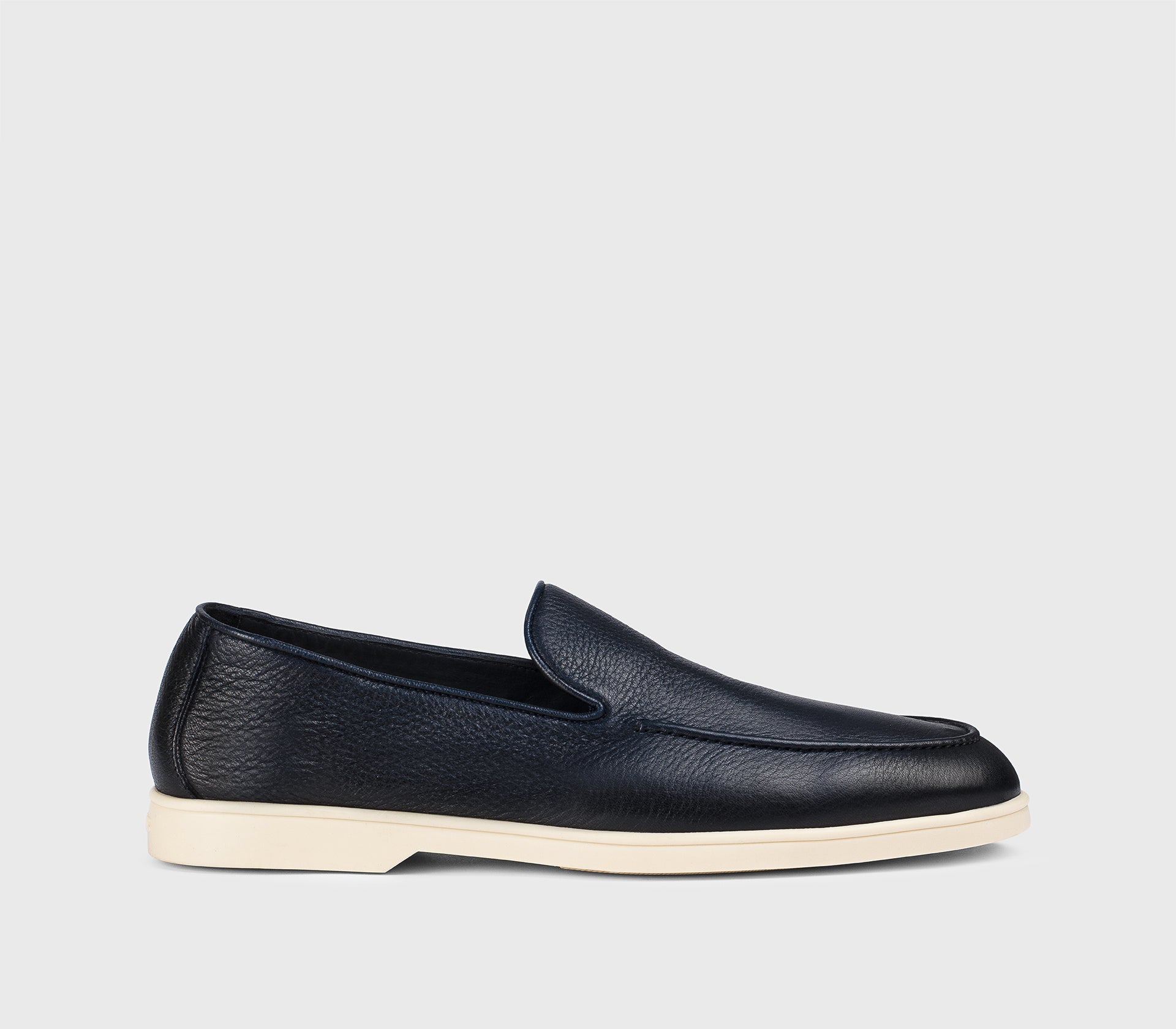 Blue deerskin loafer