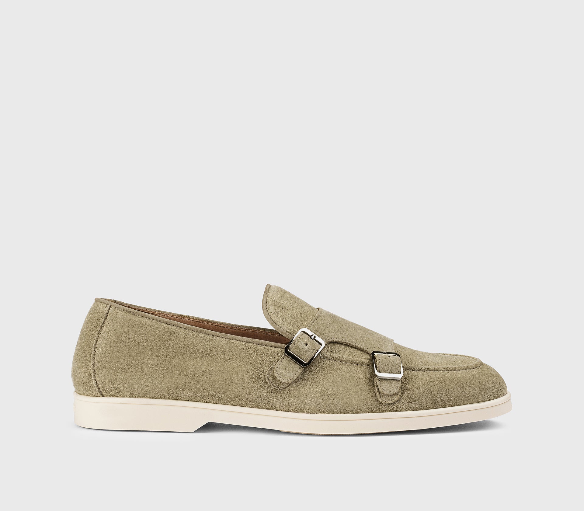 DU3414NWMAUY009GC15 - Mocassino doppia fibbia in suede sabbia