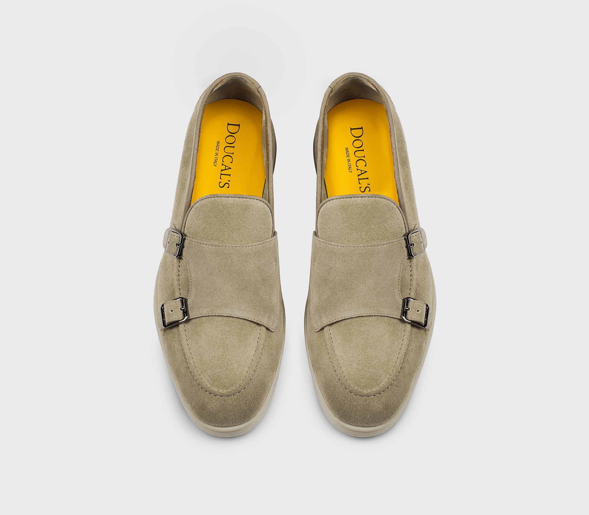 DU3414NWMAUY009GC15 - Mocassino doppia fibbia in suede sabbia