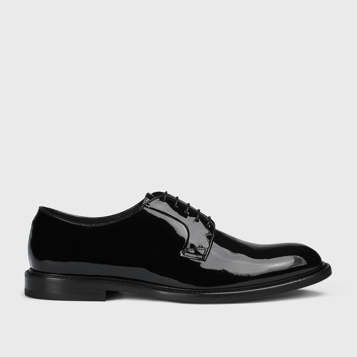 Men's patent leather lace-up | black