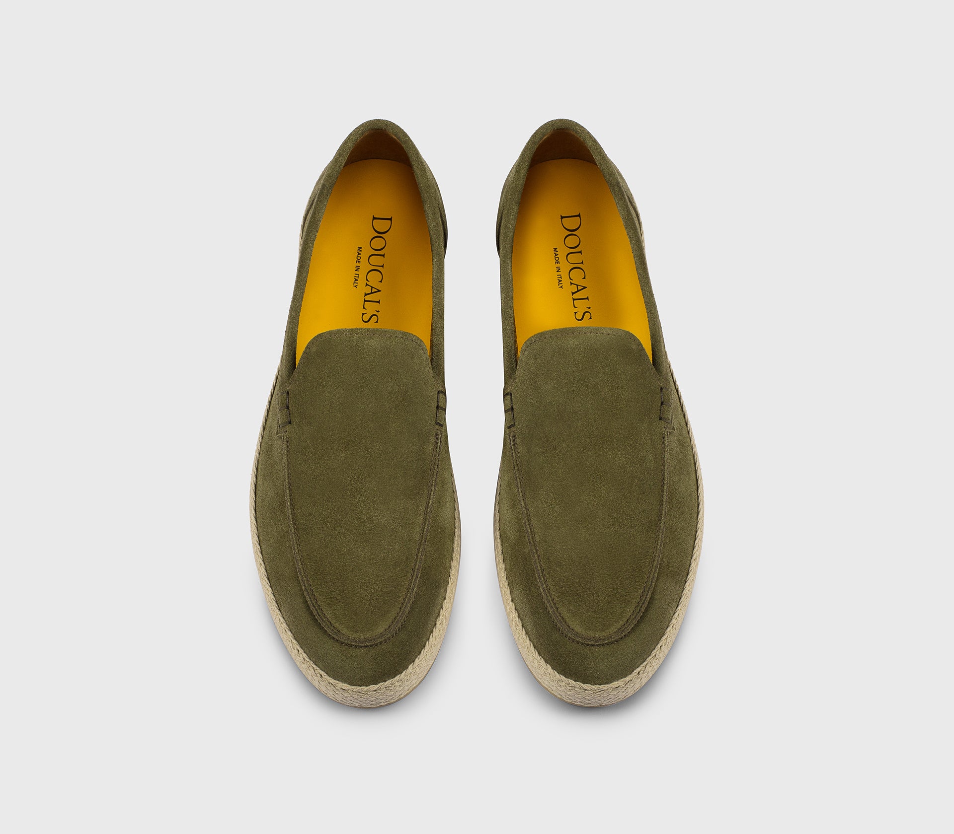 Green suede espadrilles