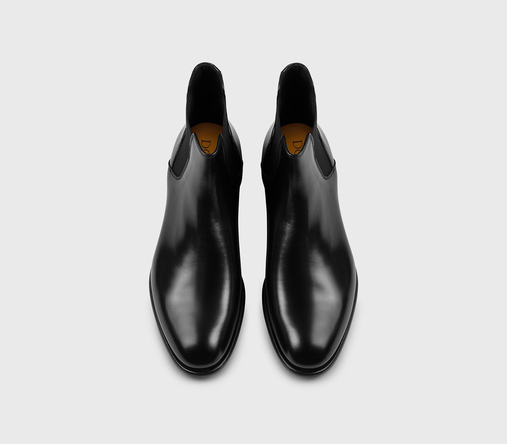 Black leather ankle boot