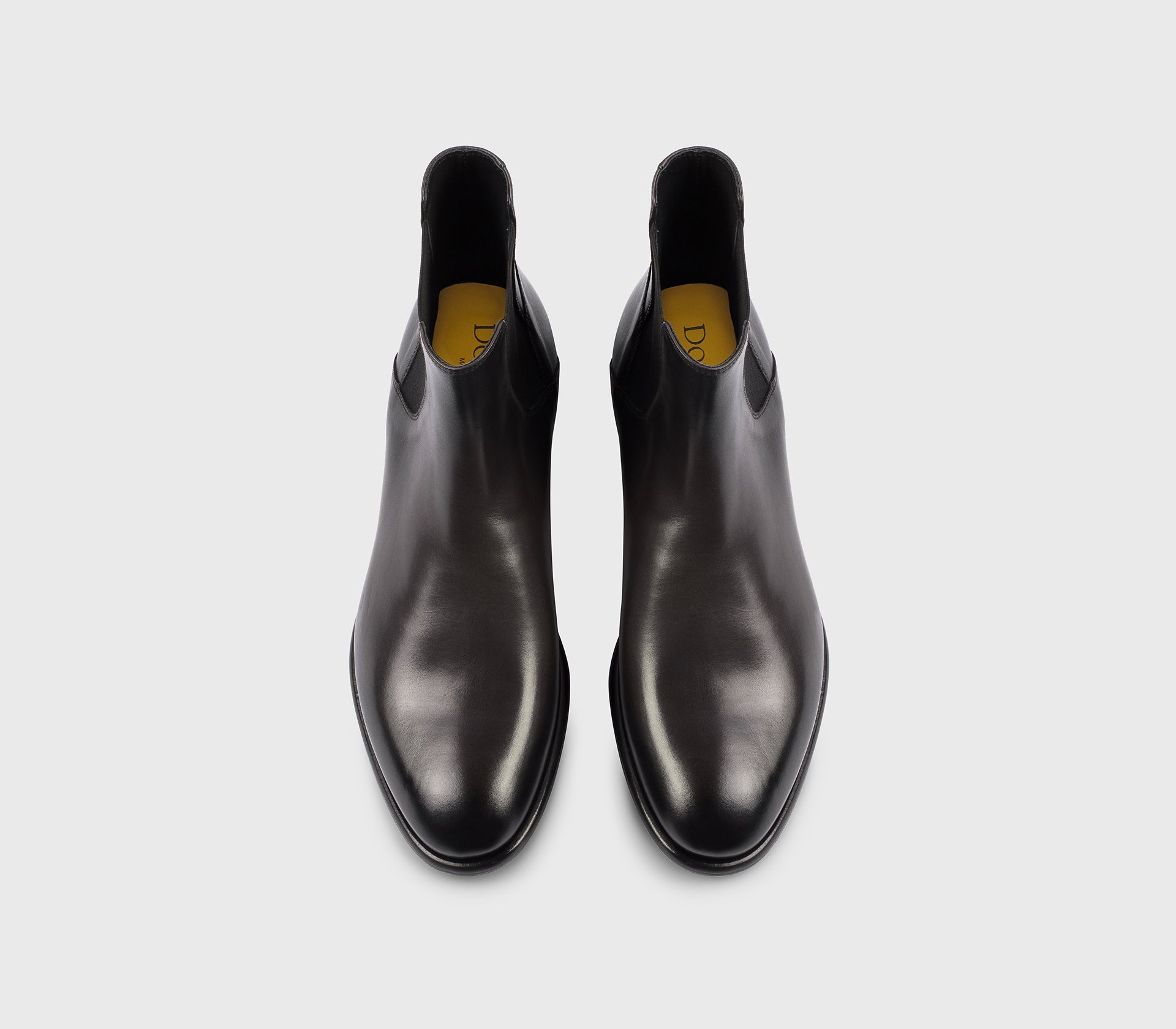 Graphite-coloured leather ankle boot
