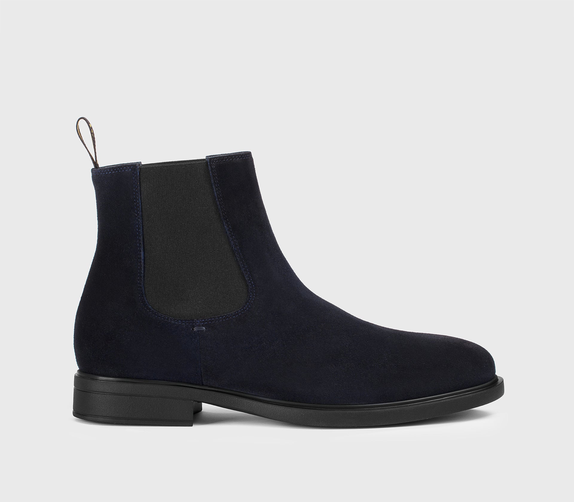 Blue suede ankle boot