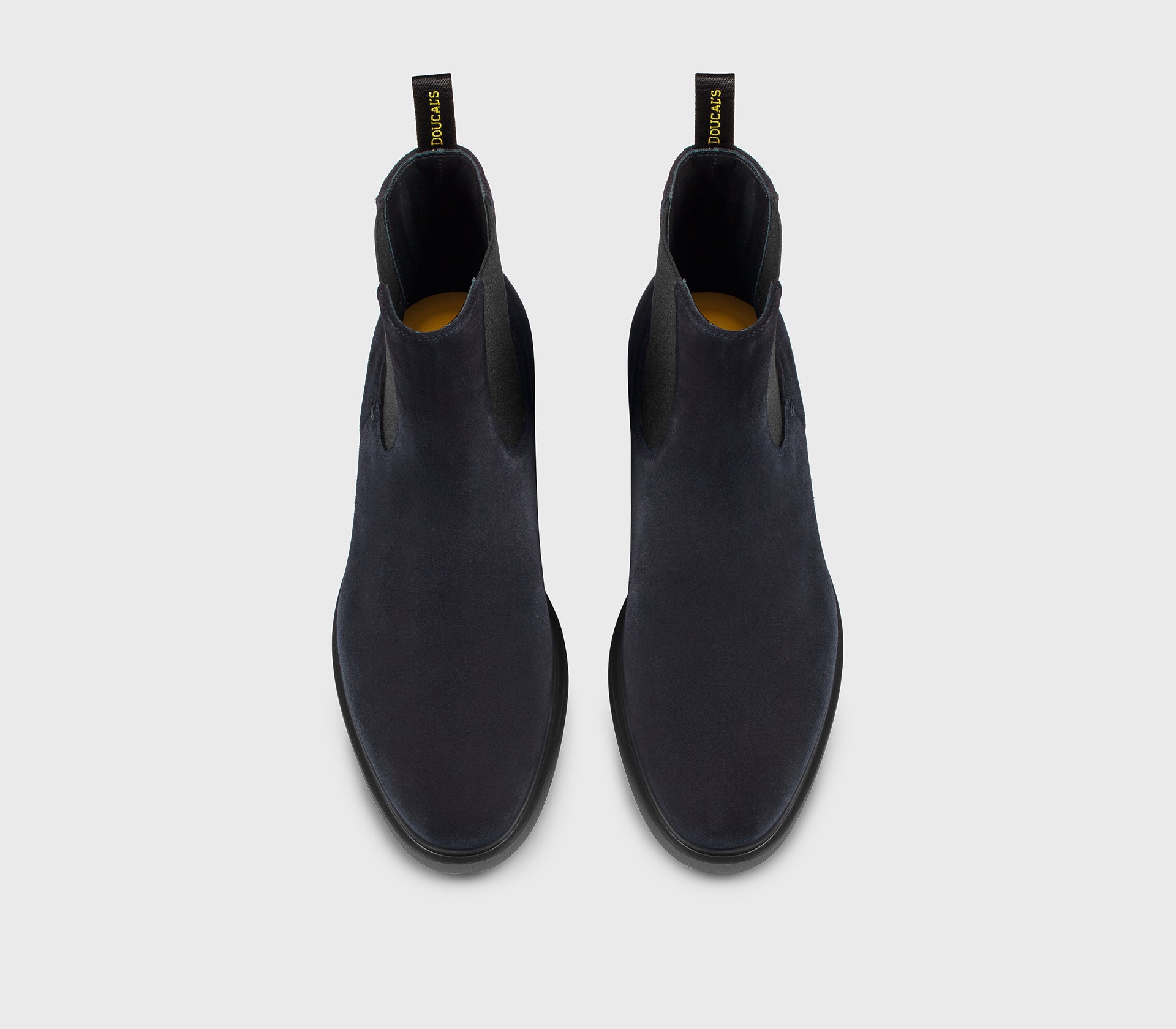Blue suede ankle boot