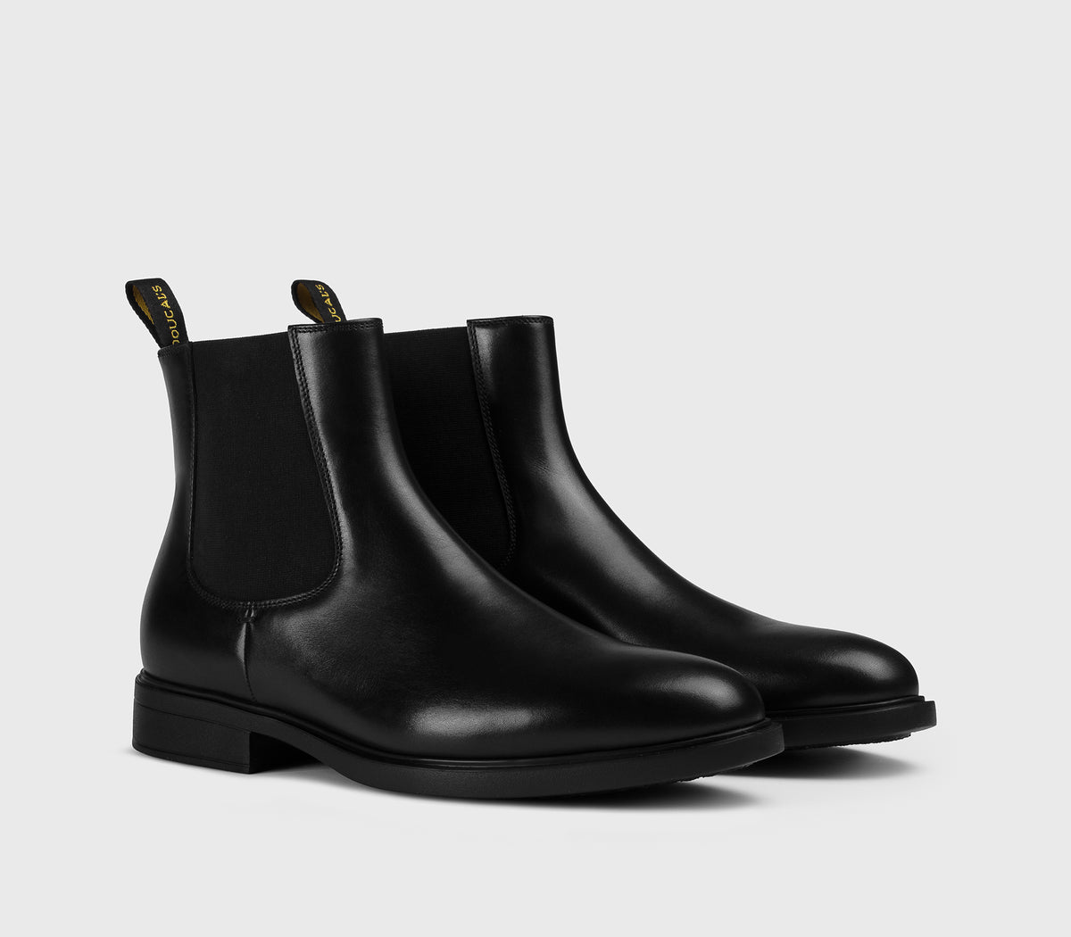 Schwarze Lederstiefelette