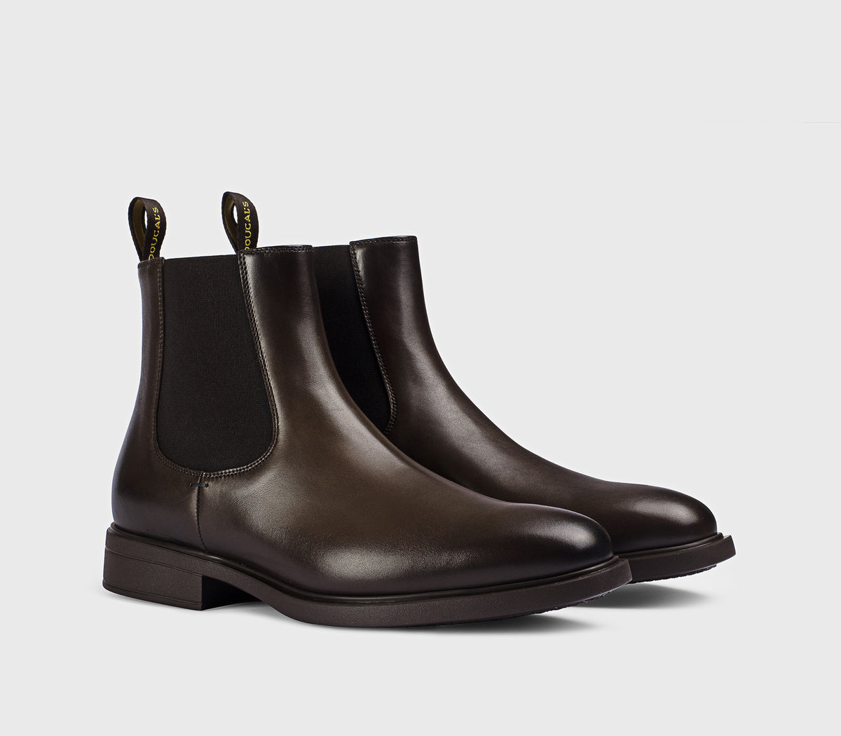Dark brown leather ankle boot