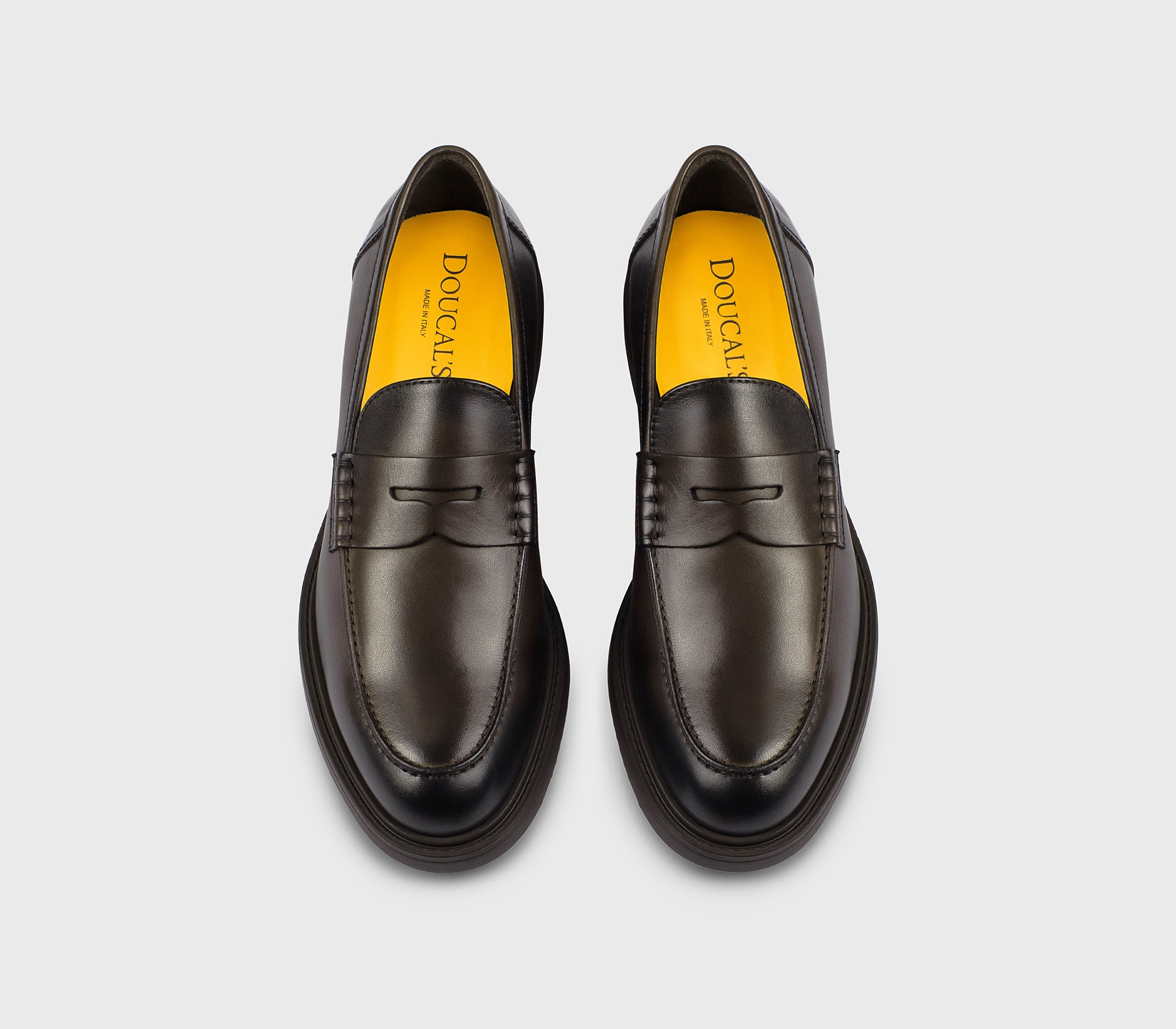 Dark brown leather loafer