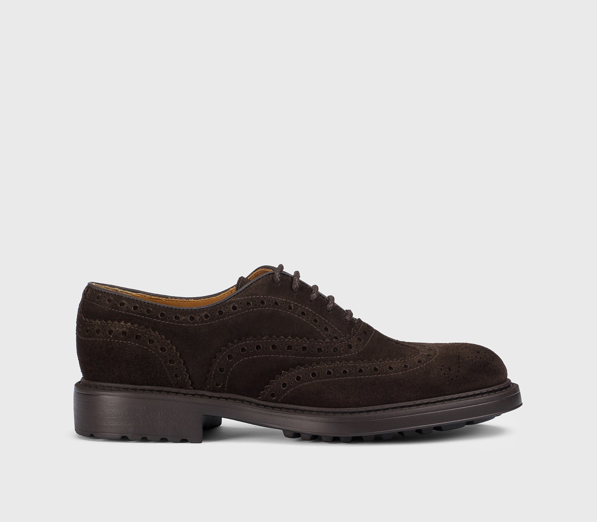“Earth” brown suede dovetail Oxford lace-up