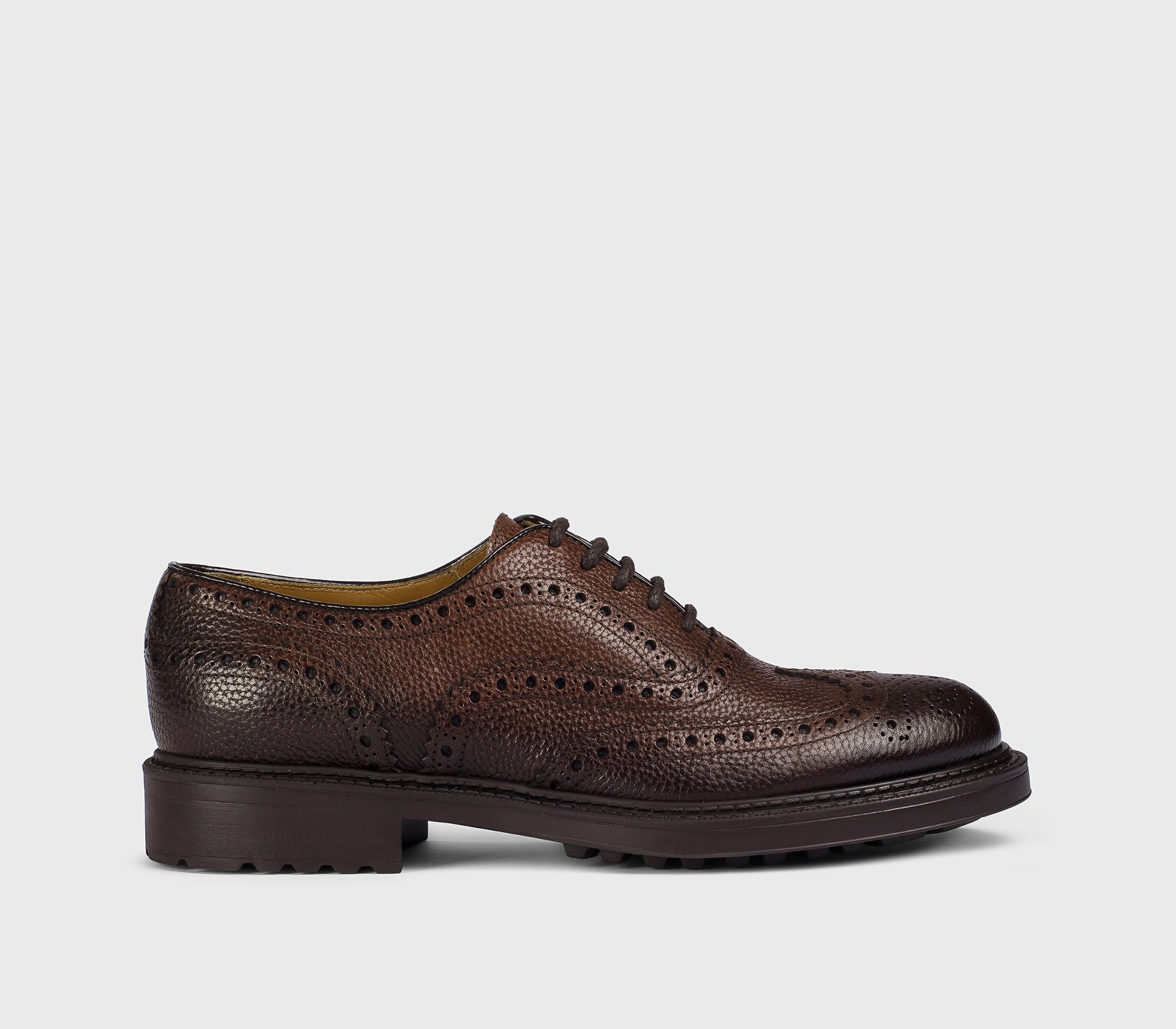 DU3500HENRUF236TC13 - Stringata francesina coda di rondine in pelle marrone "bruciato"