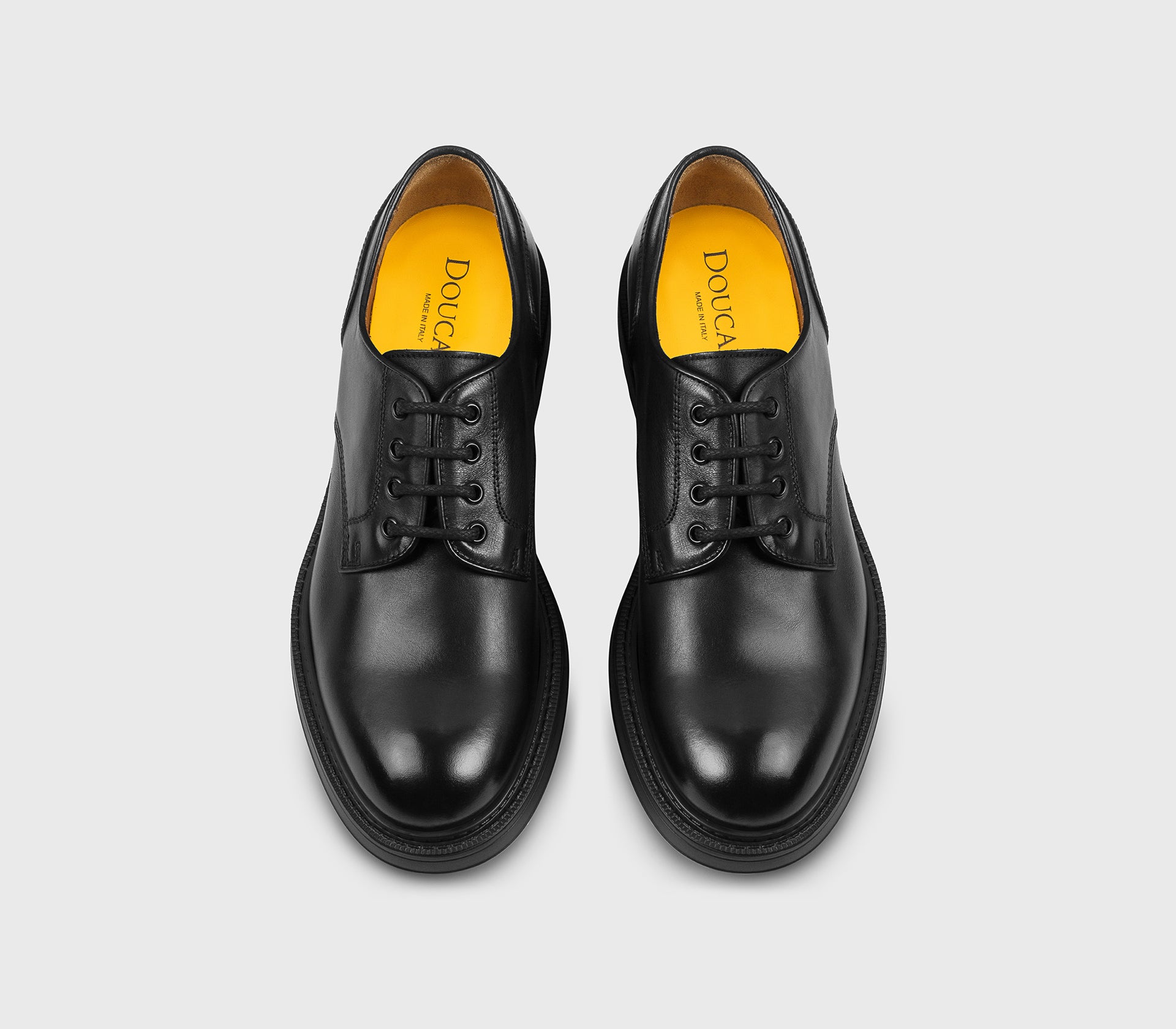 Black leather lace-up