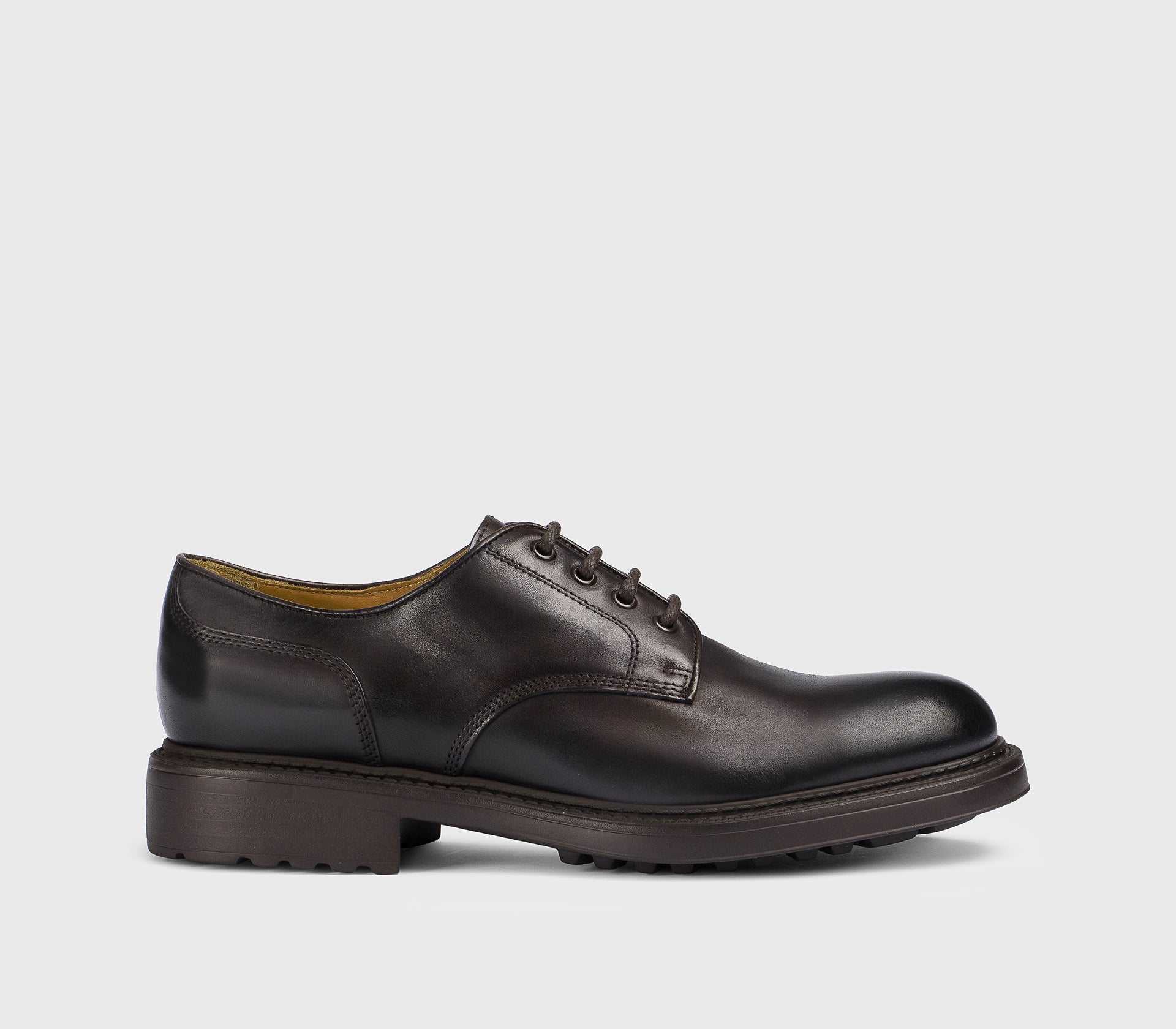 DU3501HENRUF188TM00 - Stringata in pelle testa di moro