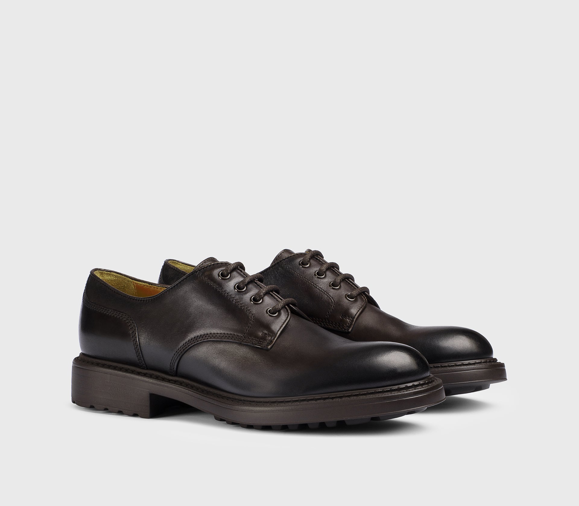 DU3501HENRUF188TM00 - Stringata in pelle testa di moro