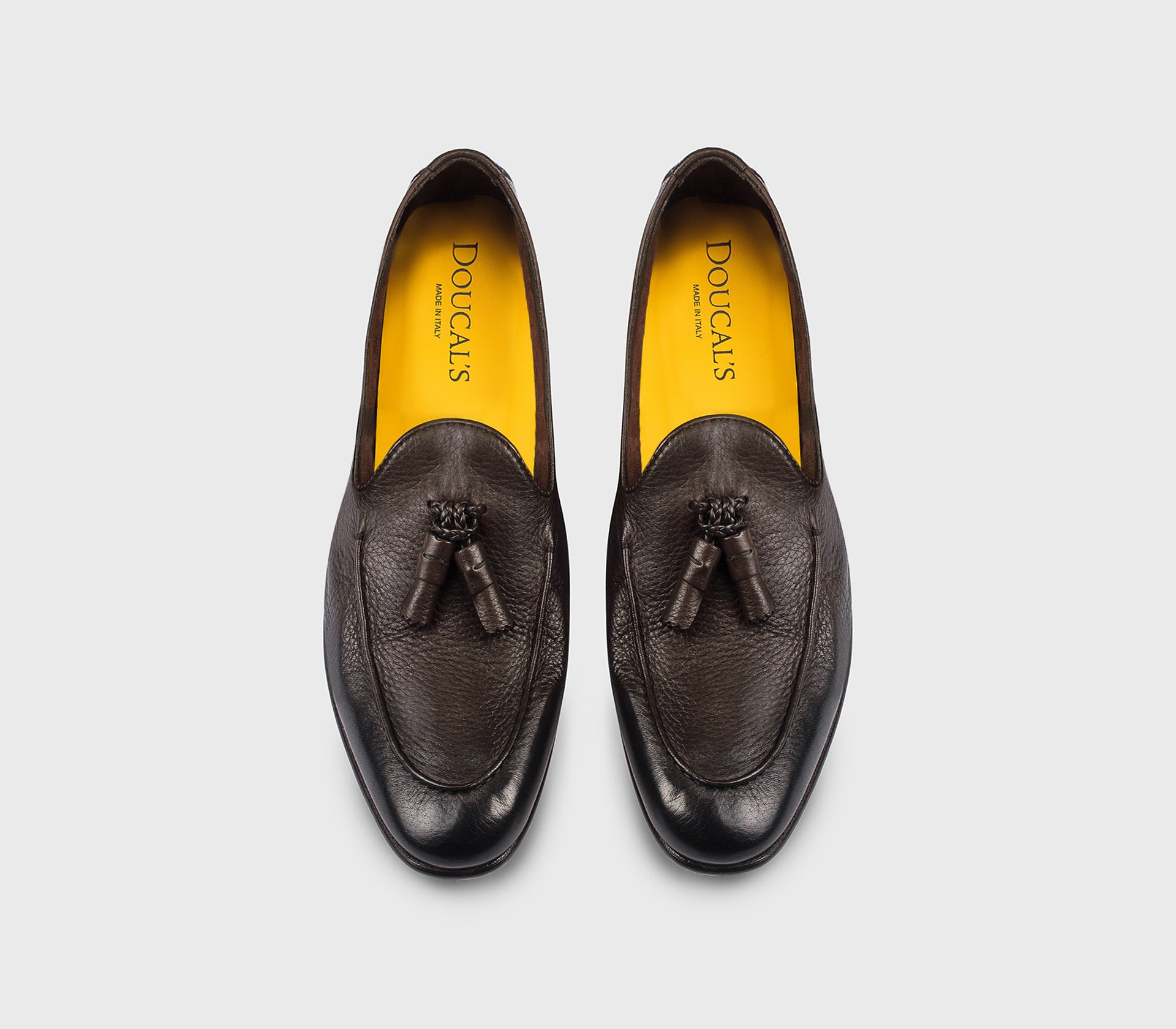 DU3520TAORUZ054TM00 - Mocassino con nappine in pelle di cervo testa di moro