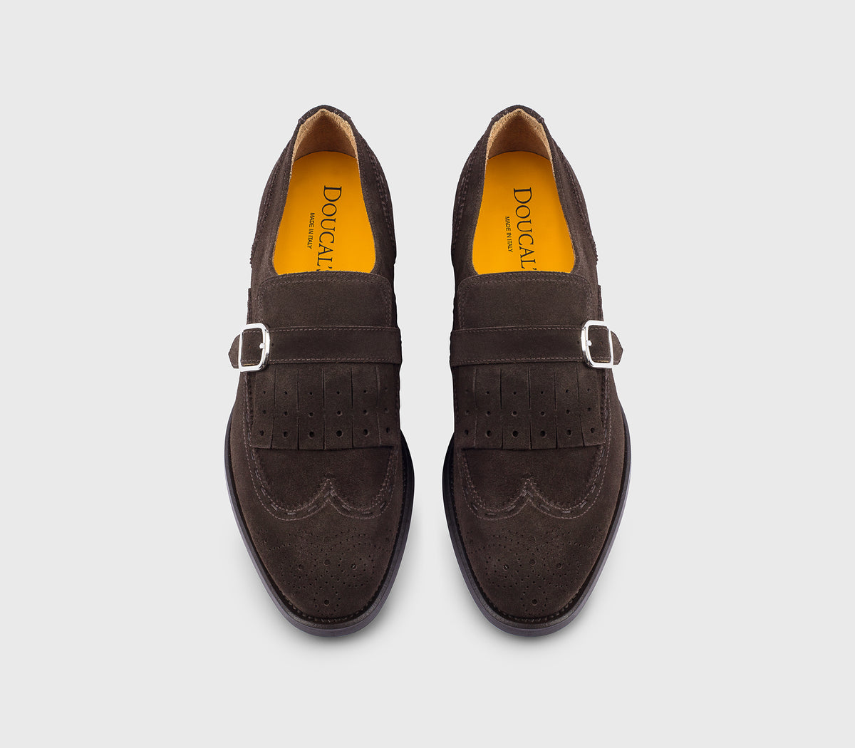 DU3536ORVXUF009TM23 - Mono fibbia con frangia in suede marrone "terre"