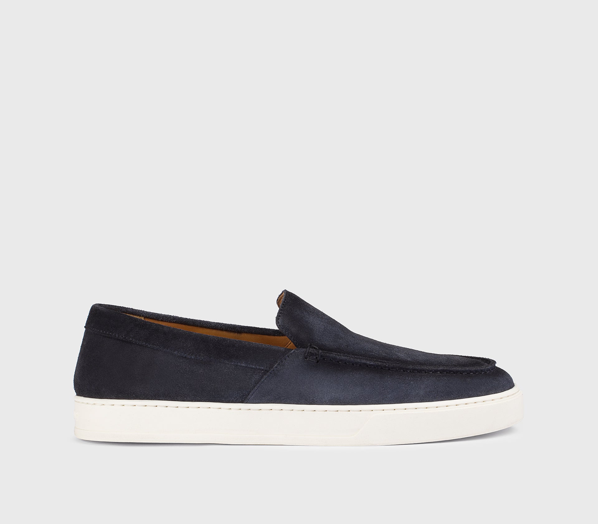 Blue leather slip-on loafer