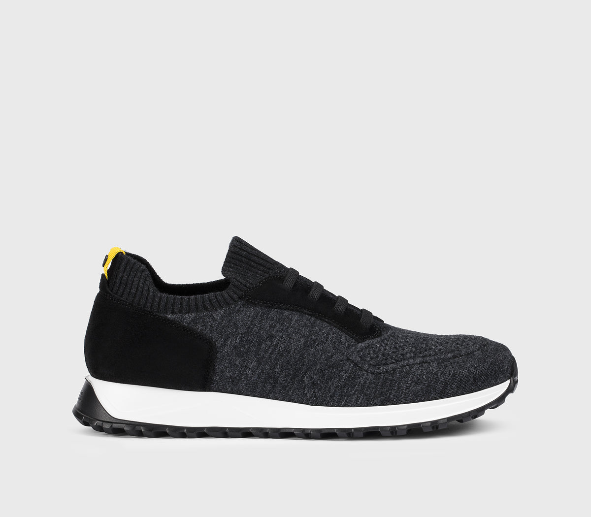 “Off black” dual material sneaker