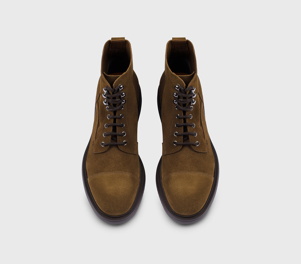 Bottine à lacets en daim marron tabac