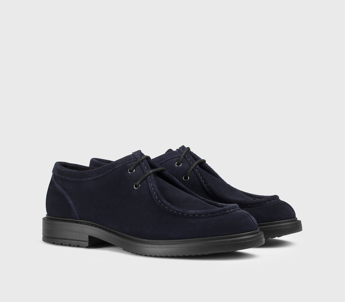 DU3570RALPUZ286NB00 - Stringata a due fori in suede blu