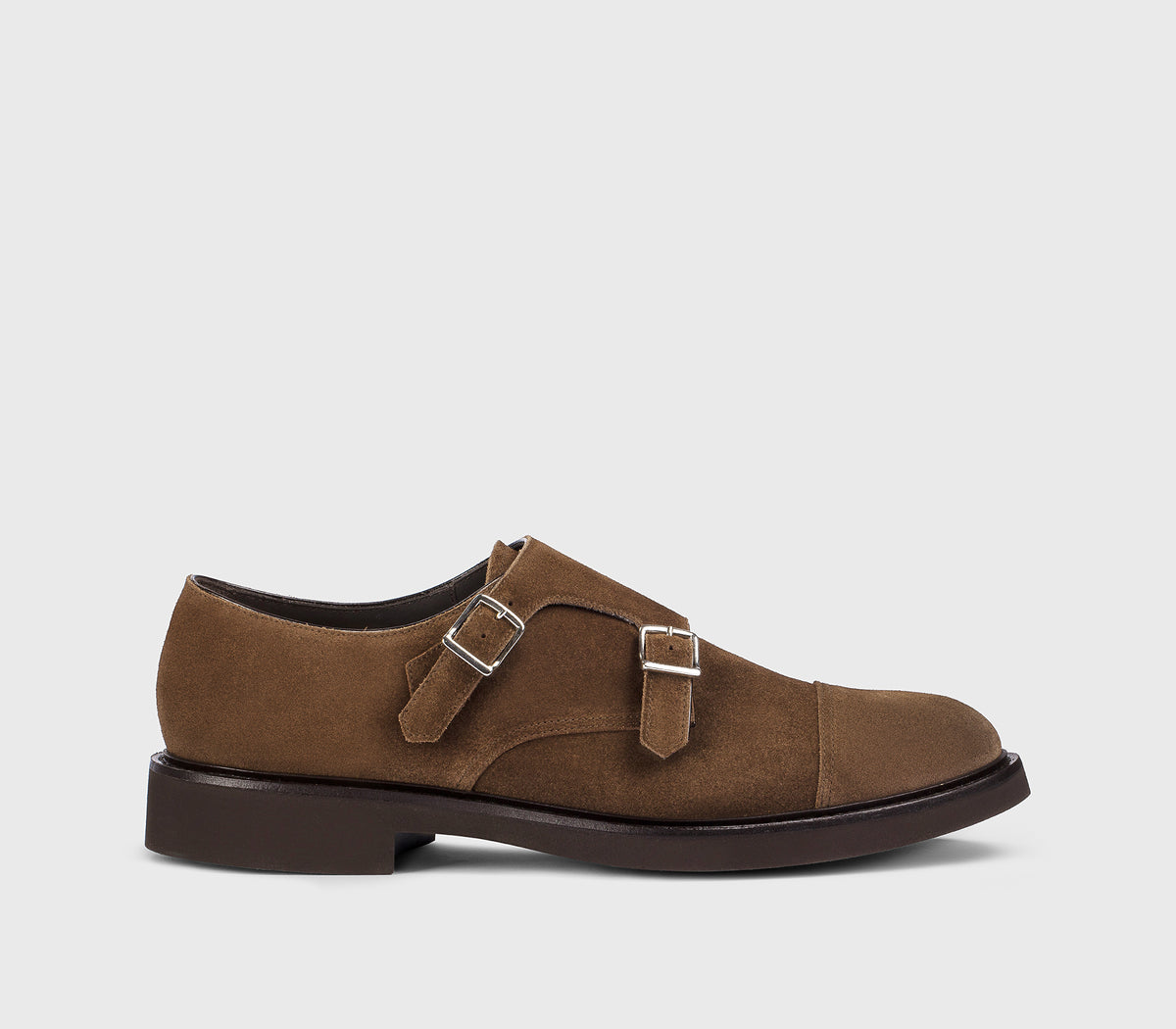 DU3581GENOUF009TC05 - Doppia fibbia in suede havana