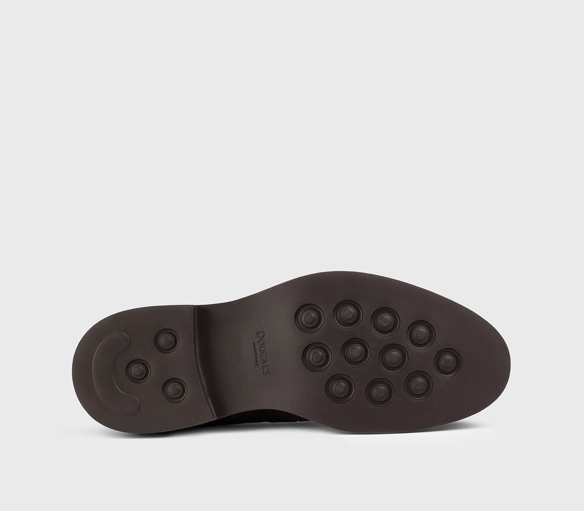 Schuh mit doppelter Schnalle aus erdbraunem Veloursleder