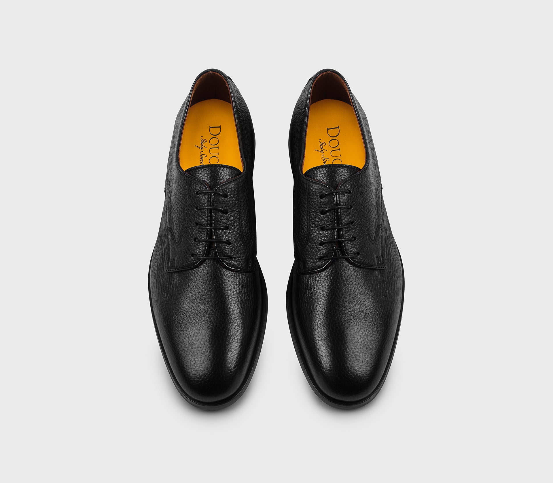 Black deerskin Derby lace-up