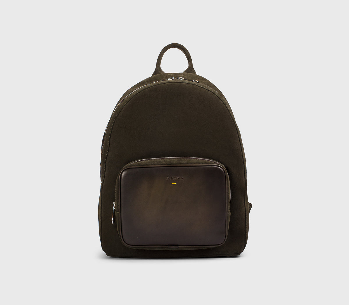 Zaino in suede e pelle muschio