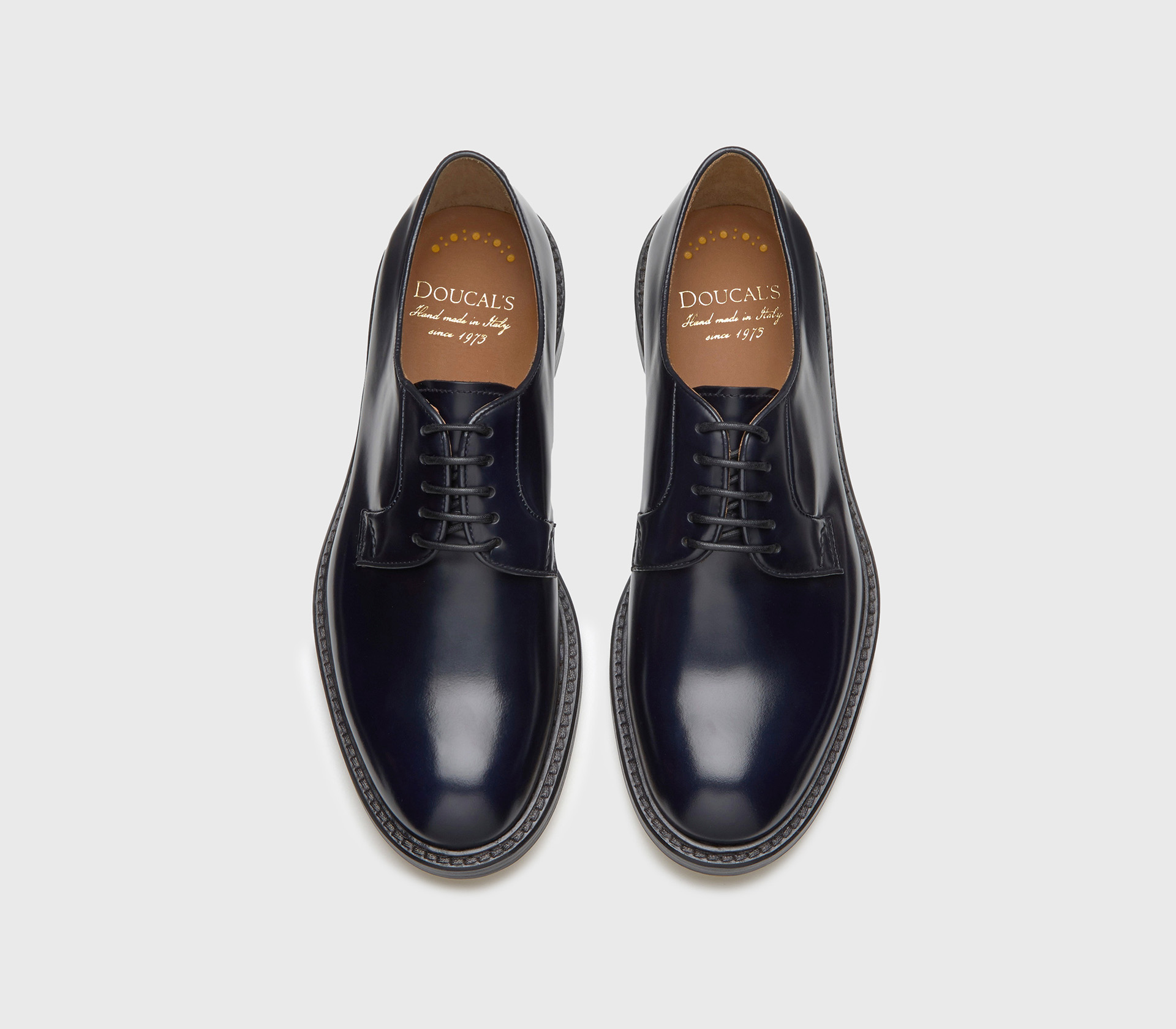 Men's leather lace-up shoes | blue - Doucal's | Doucal's