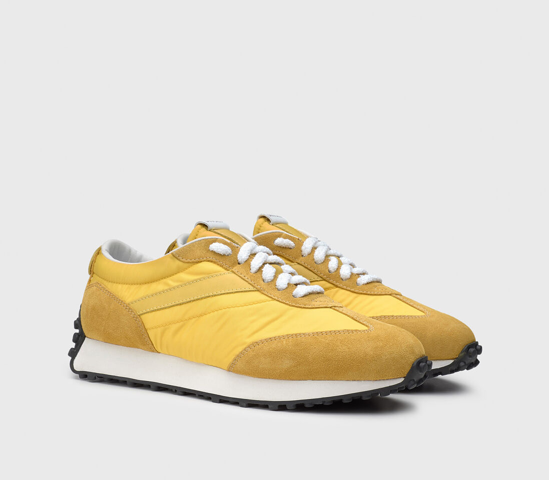 Sneakers da uomo in tessuto e suede | giallo - Doucal's