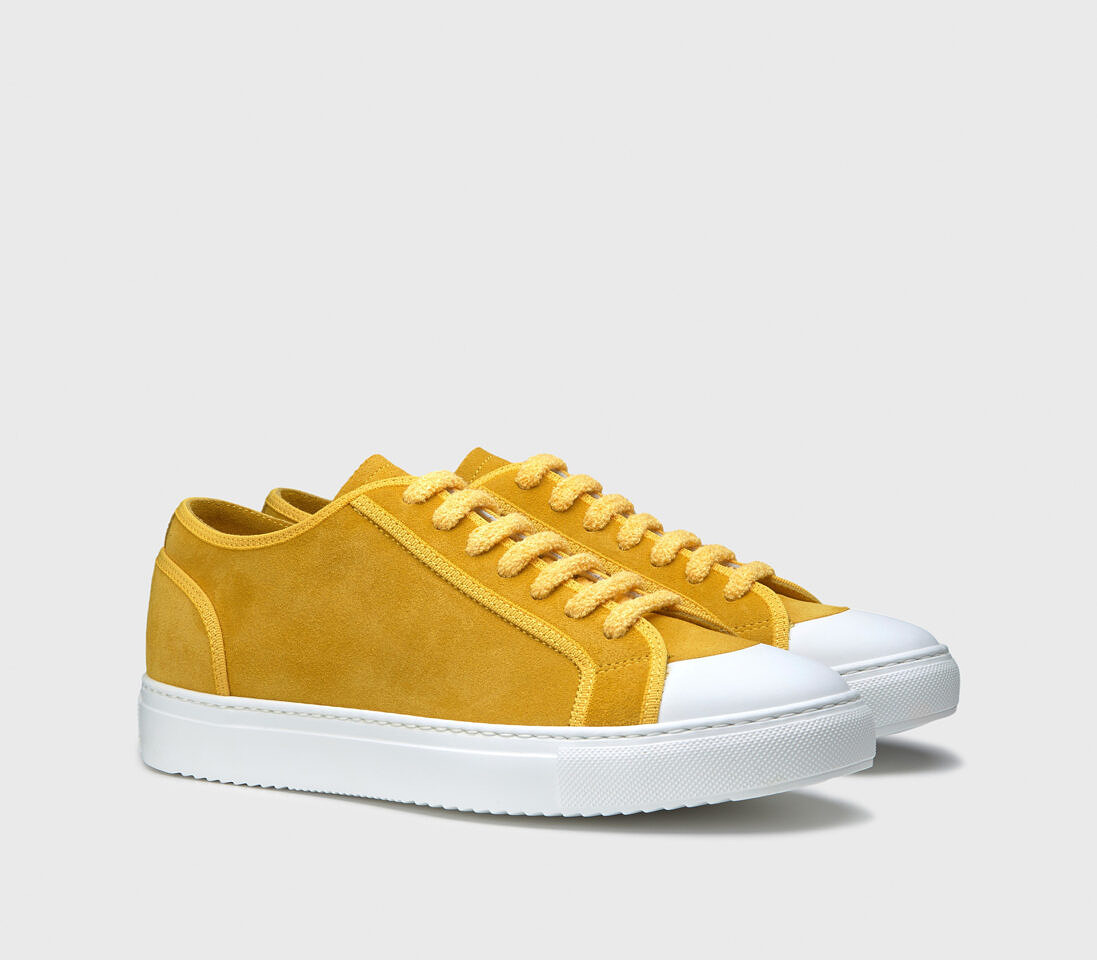 Sneakers da uomo in suede e tessuto| gialla - Doucal's