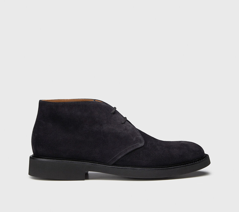 Men's suede beatle ankle boots with rubber insert | grey - Doucal's ...